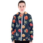 Vintage Vegetables  Women s Zipper Hoodie