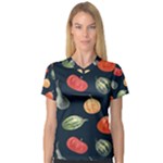 Vintage Vegetables  V-Neck Sport Mesh Tee