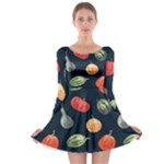 Vintage Vegetables  Long Sleeve Skater Dress