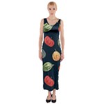 Vintage Vegetables  Fitted Maxi Dress