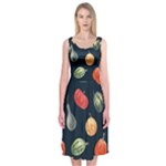 Vintage Vegetables  Midi Sleeveless Dress