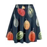 Vintage Vegetables  High Waist Skirt