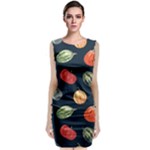 Vintage Vegetables  Sleeveless Velvet Midi Dress