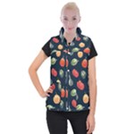 Vintage Vegetables  Women s Button Up Vest