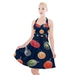 Vintage Vegetables  Halter Party Swing Dress 