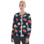 Vintage Vegetables  Velvet Zip Up Jacket