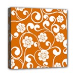 Orange Floral Walls  Mini Canvas 8  x 8  (Stretched)