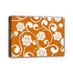 Orange Floral Walls  Mini Canvas 7  x 5  (Stretched)