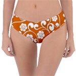 Orange Floral Walls  Reversible Classic Bikini Bottoms