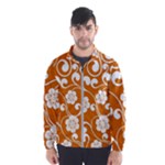 Orange Floral Walls  Men s Windbreaker