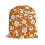 Orange Floral Walls  Drawstring Pouch (2XL)