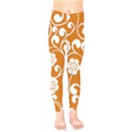 Orange Floral Walls  Kids  Leggings