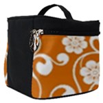 Orange Floral Walls  Make Up Travel Bag (Small)