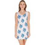 Little Blue Daisies  Bodycon Dress