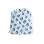 Little Blue Daisies  Drawstring Pouch (Large)