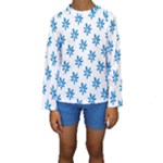 Little Blue Daisies  Kids  Long Sleeve Swimwear