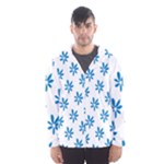 Little Blue Daisies  Men s Hooded Windbreaker