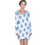 Little Blue Daisies  Long Sleeve Nightdress