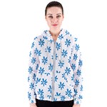 Little Blue Daisies  Women s Zipper Hoodie