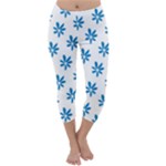 Little Blue Daisies  Capri Winter Leggings 