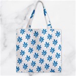 Little Blue Daisies  Zipper Grocery Tote Bag