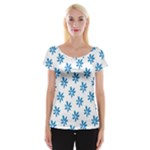 Little Blue Daisies  Cap Sleeve Top