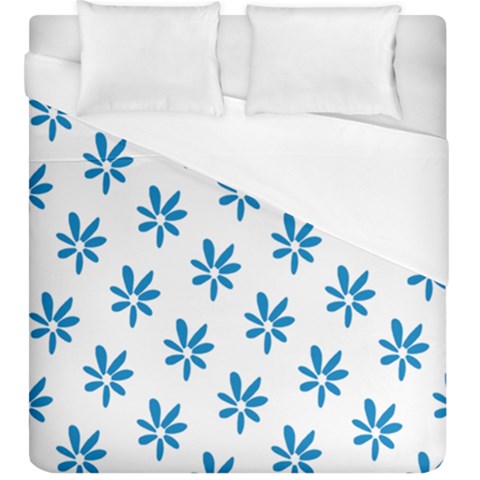 Little Blue Daisies  Duvet Cover (King Size) from ArtsNow.com