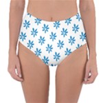 Little Blue Daisies  Reversible High-Waist Bikini Bottoms