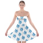 Little Blue Daisies  Strapless Bra Top Dress