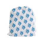 Little Blue Daisies  Drawstring Pouch (XL)