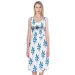 Little Blue Daisies  Midi Sleeveless Dress