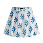 Little Blue Daisies  Mini Flare Skirt