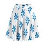 Little Blue Daisies  High Waist Skirt