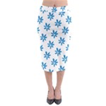 Little Blue Daisies  Midi Pencil Skirt