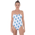 Little Blue Daisies  Tie Back One Piece Swimsuit