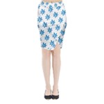 Little Blue Daisies  Midi Wrap Pencil Skirt