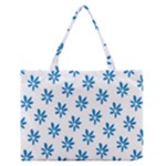 Little Blue Daisies  Zipper Medium Tote Bag