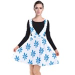 Little Blue Daisies  Plunge Pinafore Dress