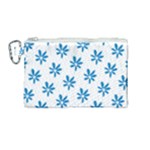 Little Blue Daisies  Canvas Cosmetic Bag (Medium)