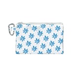 Little Blue Daisies  Canvas Cosmetic Bag (Small)