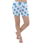 Little Blue Daisies  Lightweight Velour Yoga Shorts