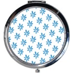 Little Blue Daisies  Mini Round Mirror