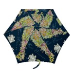 Map Italy Blue  Mini Folding Umbrella