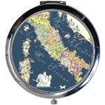 Map Italy Blue  Mini Round Mirror