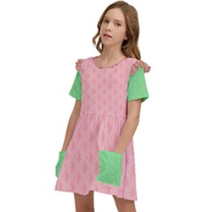 Kids  Frilly Sleeves Pocket Dress 