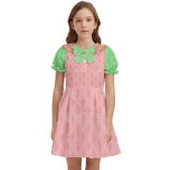 Kids  Bow Tie Puff Sleeve Dress 