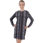 graypowderblueLongSleeveHoodie Dress