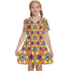 Kids  Short Sleeve Tiered Mini Dress 