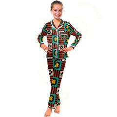 Kids  Satin Long Sleeve Pajamas Set 