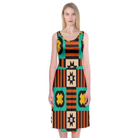 Shapes in shapes                                                              Midi Sleeveless Dress from ArtsNow.com